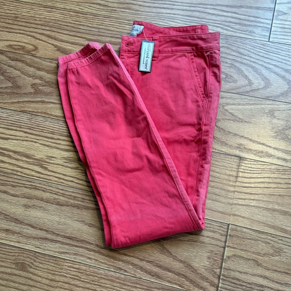 Vineyard Vines Skinny Casual Coral 4 pocket Pants Style womens size 10 - Picture 4 of 6